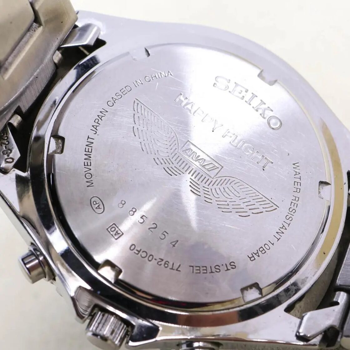 ◇稼働 SEIKO 腕時計 パイロットクロノグラフ ANA ハッピーフライト k 