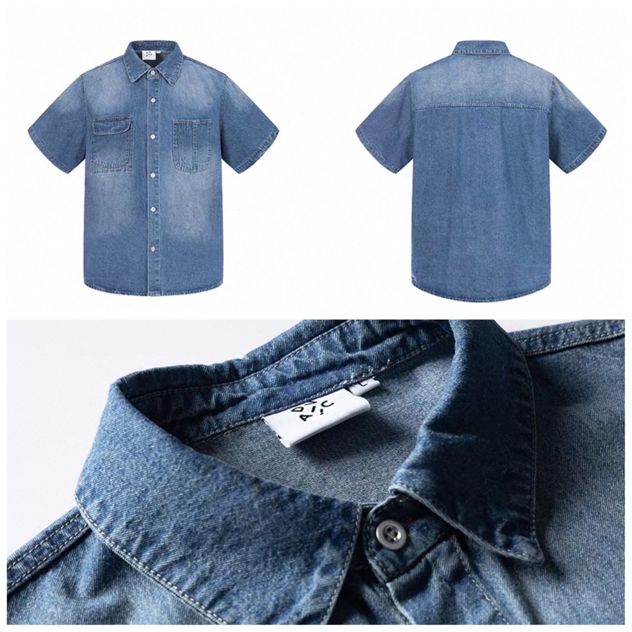 Washed denim work shirt 1432 - 9