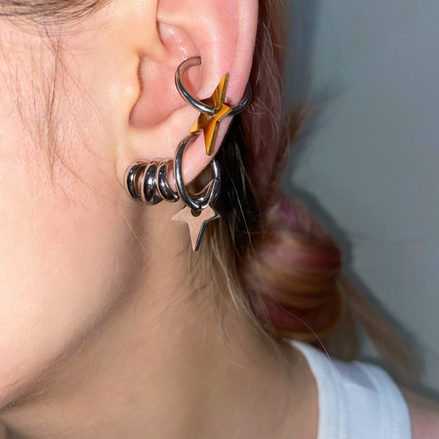 Star hoop piace ear cuff 4 types　V2075
