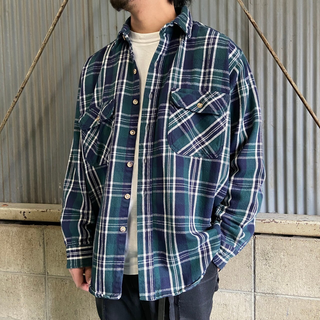 90年代 FIVE BROTHER ファイブブラザー チェック柄 長袖 ヘビー 
