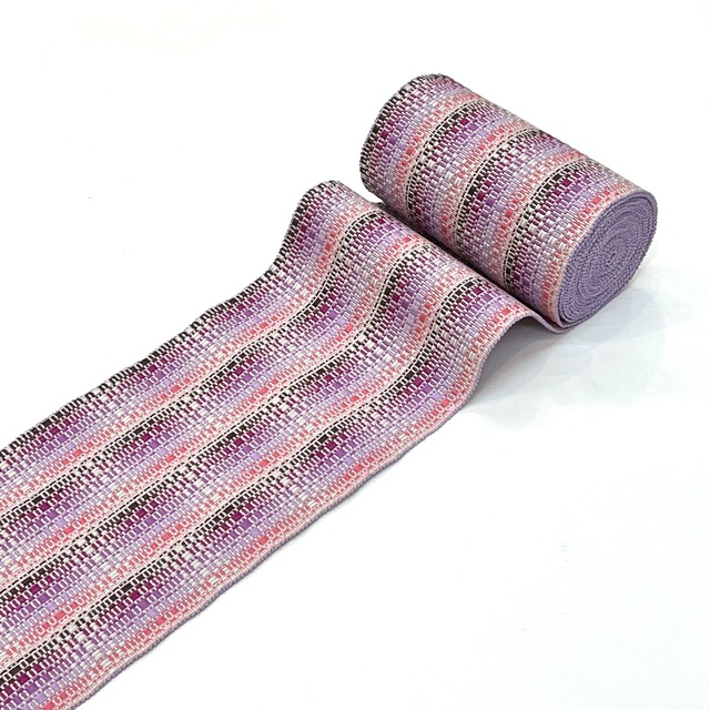 首里道屯織　総道屯　半幅帯　薄紫色　藤色　ピンク（端処理込み）　4RK30991
