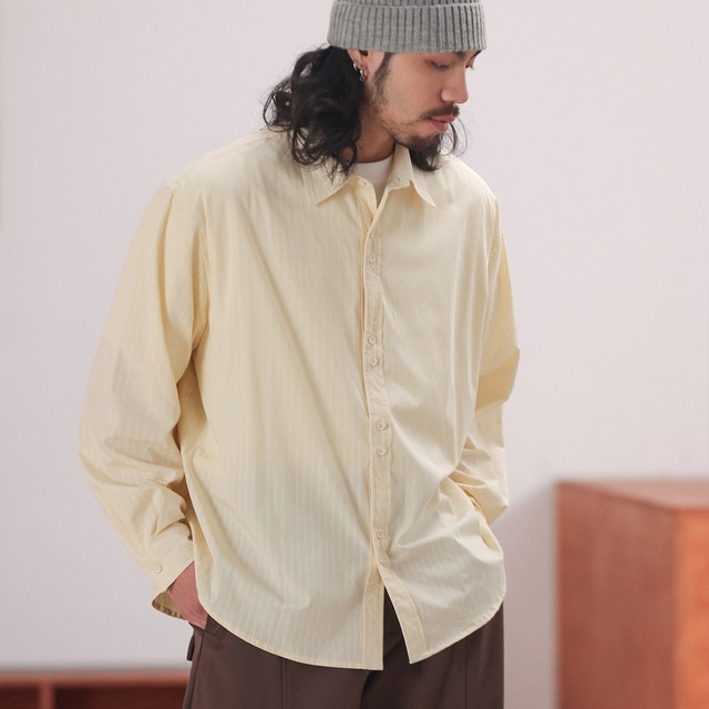 ソフトストライプ ルーズフィットシャツ A2055