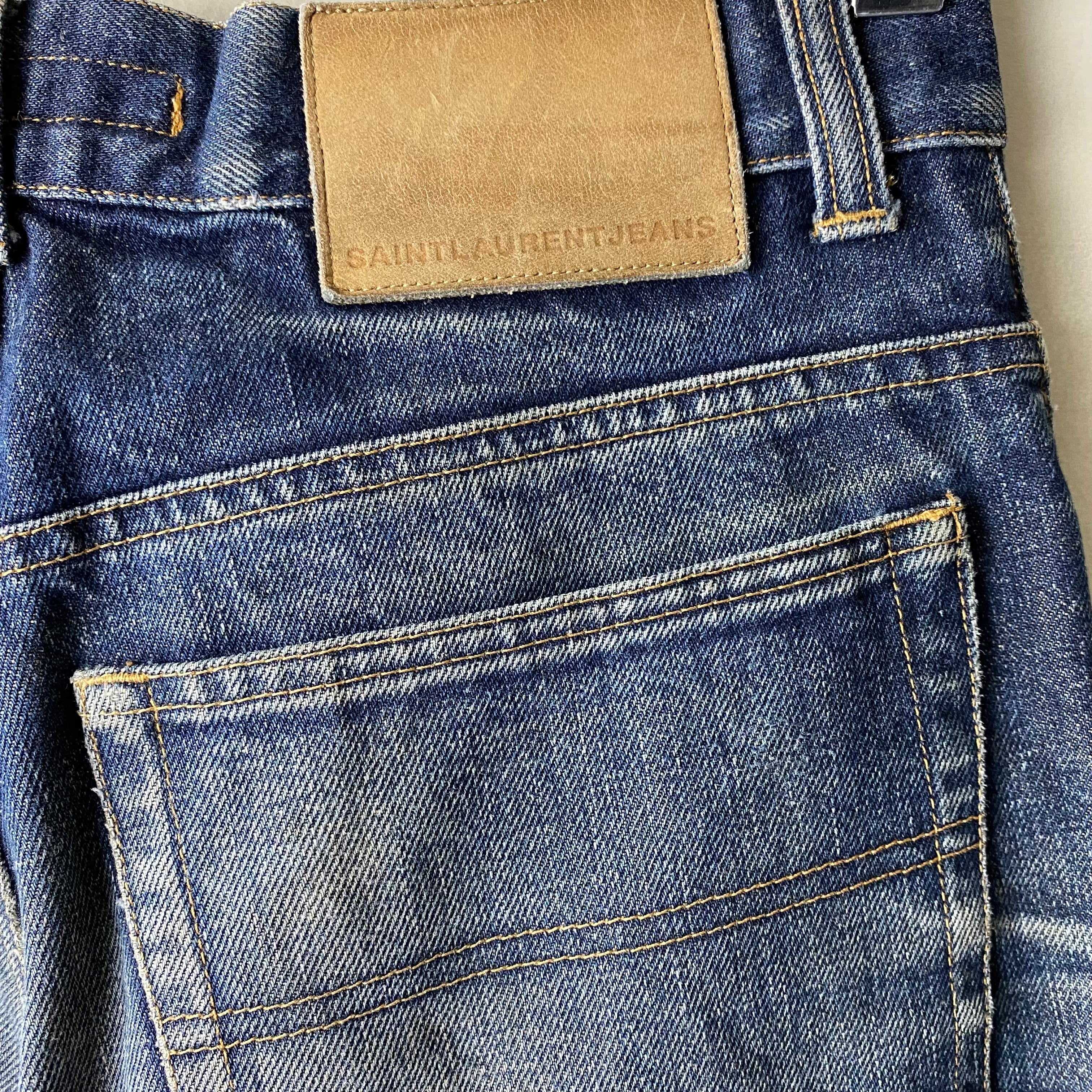 old SAINT LAURENT JEANS indigo denim pants | NOIR ONLINE