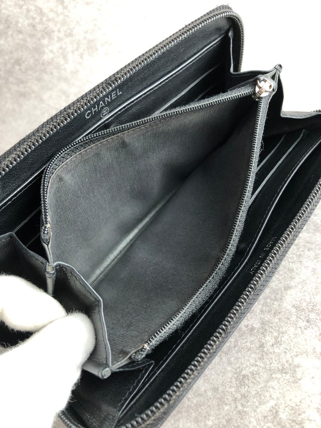 CHANEL シャネル 財布 ブラック ココマーク レザー キャビアスキン 長財布 vintage ヴィンテージ オールド cvjxwf