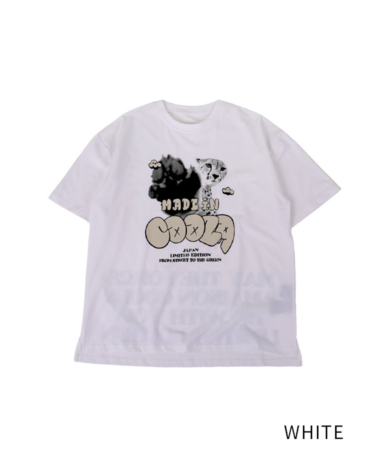 COOLAレオパードプリントルーズTシャツ (WHITE)　CQ-44072