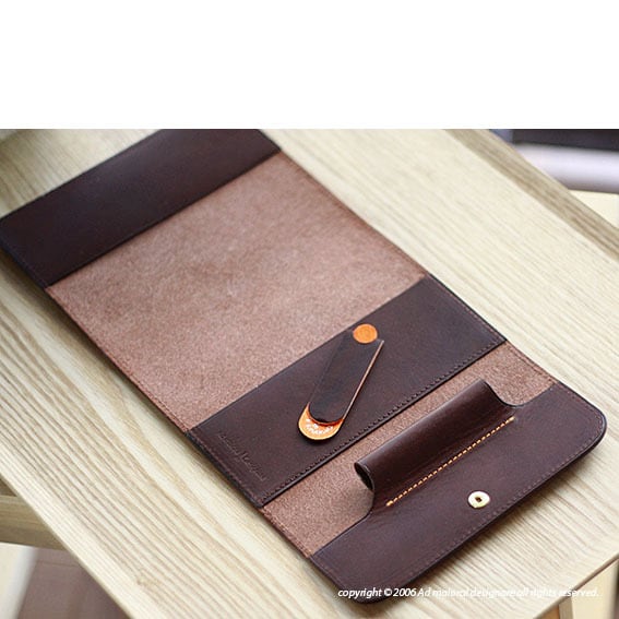 ほぼ日手帳カバー・チョコ オリジナルしおり付属・万年筆対応[受注製作品]