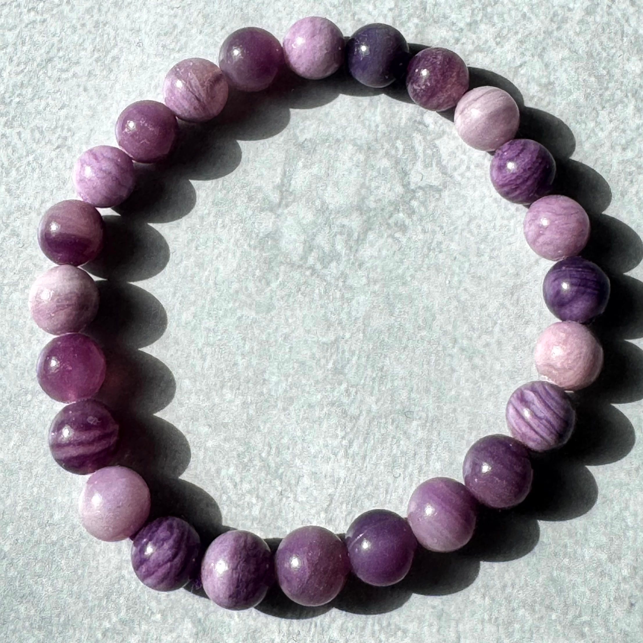 柔らかなデンドリティックローズクォーツブレスレット12.5ミリ