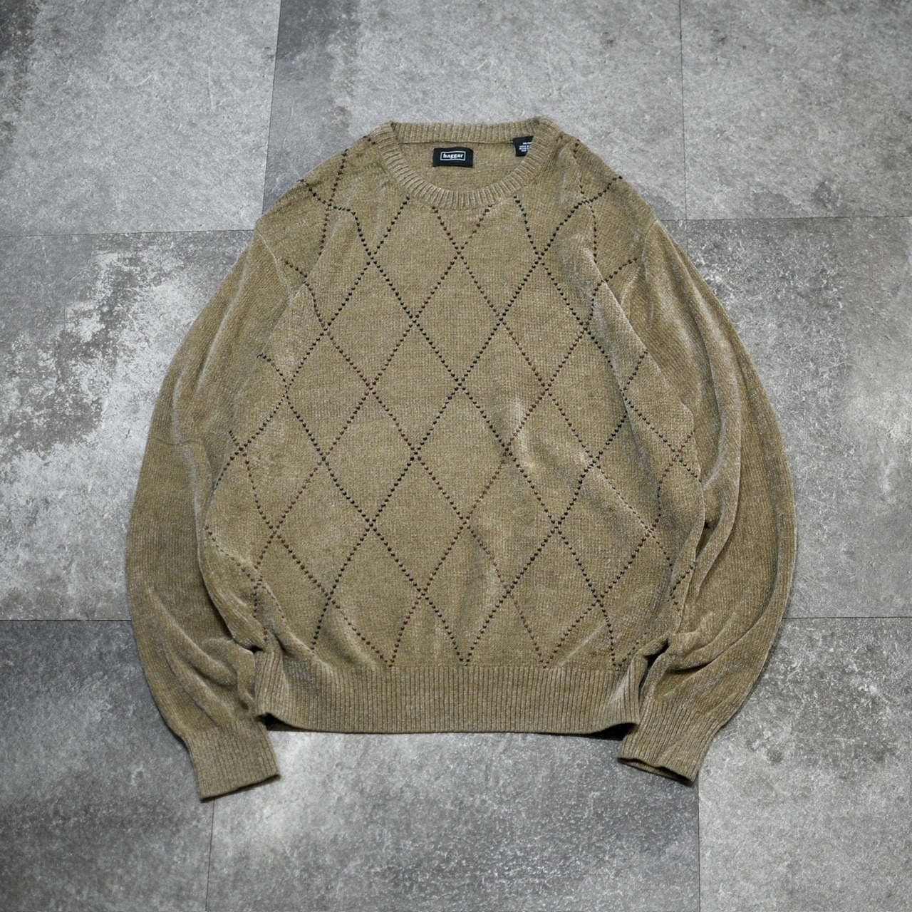 haggar argyle pattern chenille knit