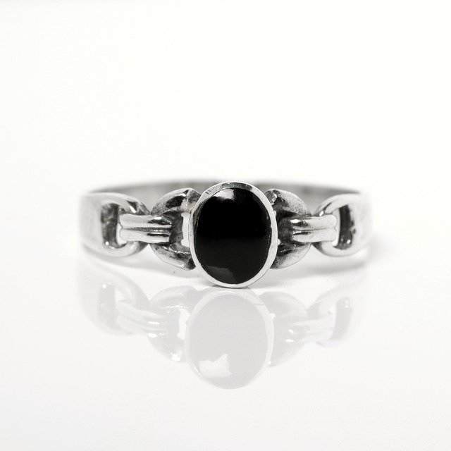 Onyx Silver Ring #16 (used)