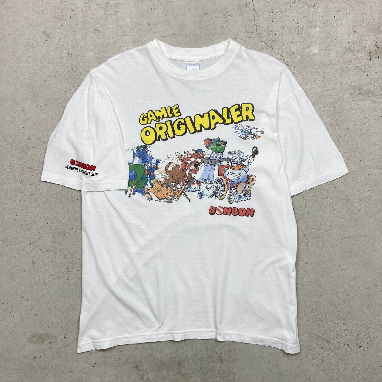 90s Y2K カートマン カレッジ Tシャツ 白 XLサイズ 00年代 BON BON LAND キャラクタープリント Tシャツ ユーロ テーマ