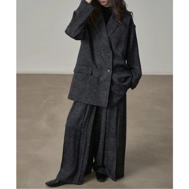 Melt cracked texture oversized jacket C1373