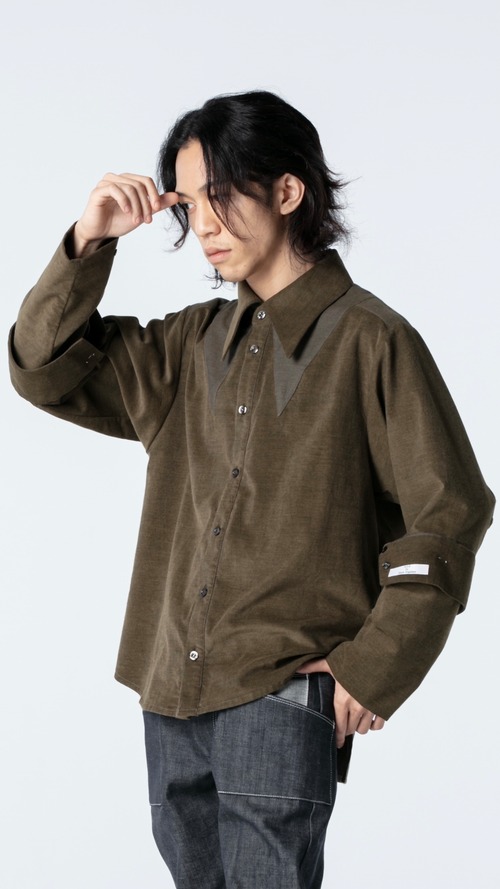 Return sleeve corduroy Shirt