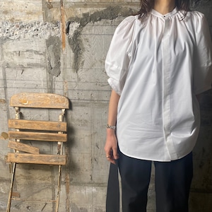 HYKE【ハイク】T/C  BALLOON SLEEVE BLOUSE(15191 WHITE ).