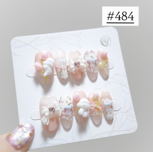 フワフワシリーズ／3種類 繰り返し使えるネイルチップ