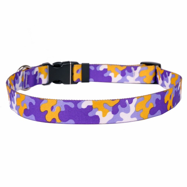 Purple & Gold Camo　首輪＋リードセット Mサイズ-Yellow Dog Design -