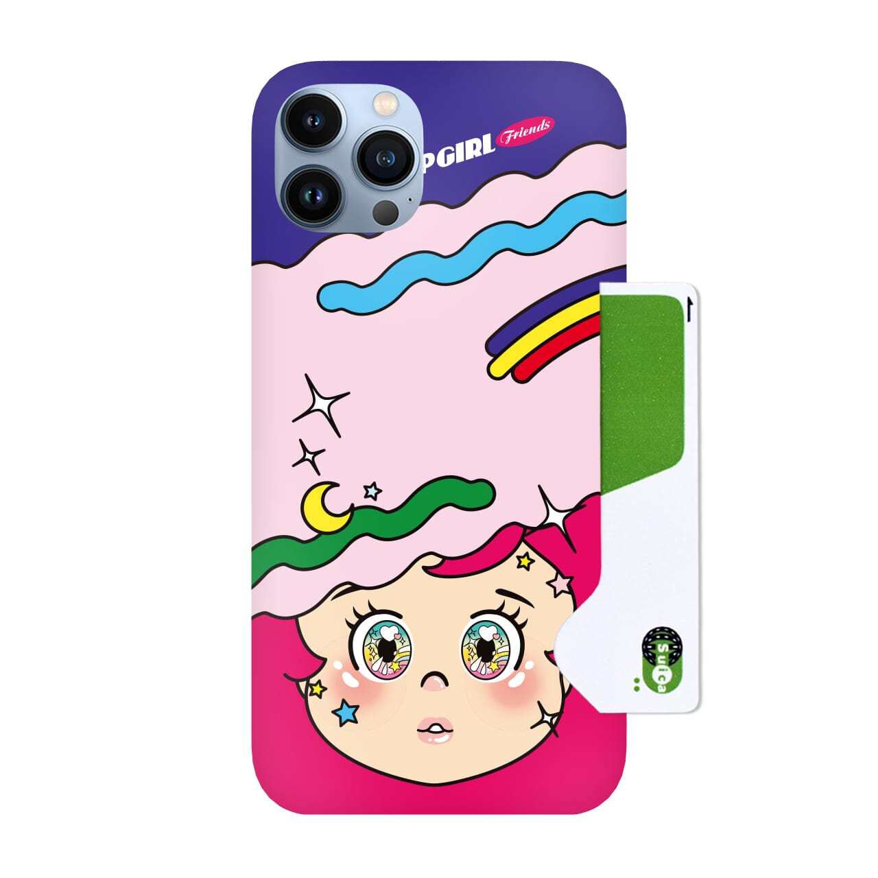 カード収納型 スマホケース Popgirl Friends かわいい レトロ キャラクター 韓国 デザイナーズ Iphone Galaxy 携帯カバー キラキラ 女の子 Pg07 アイフォン ギャラクシー 背面ポケット 軽量 薄型 衝撃吸収 タフ設計 レンズ保護 韓国スマホケース専門店 Korean Case