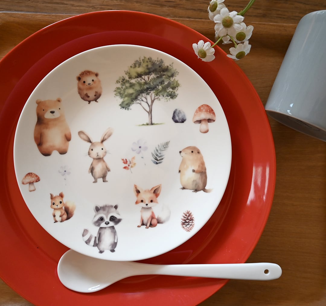 白磁用水彩WOODLANDANIMAL ウッドランドアニマル A4サイズ （動物転写