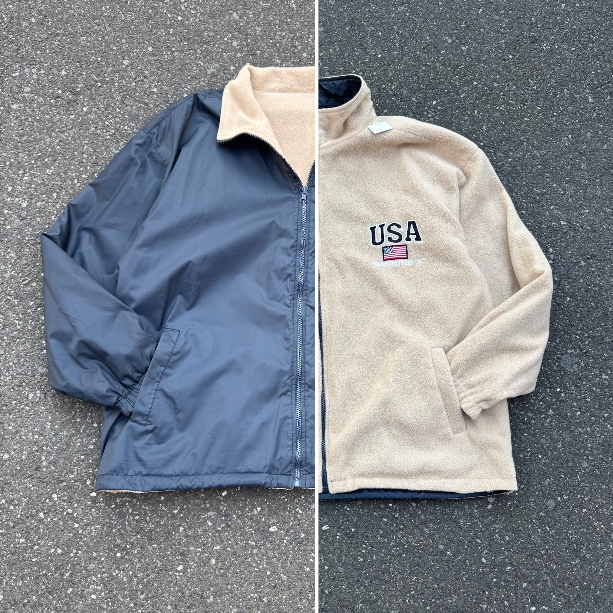 FBIアメリカ連邦捜査局 リバーシブルフリースナイロンジャケット AKB