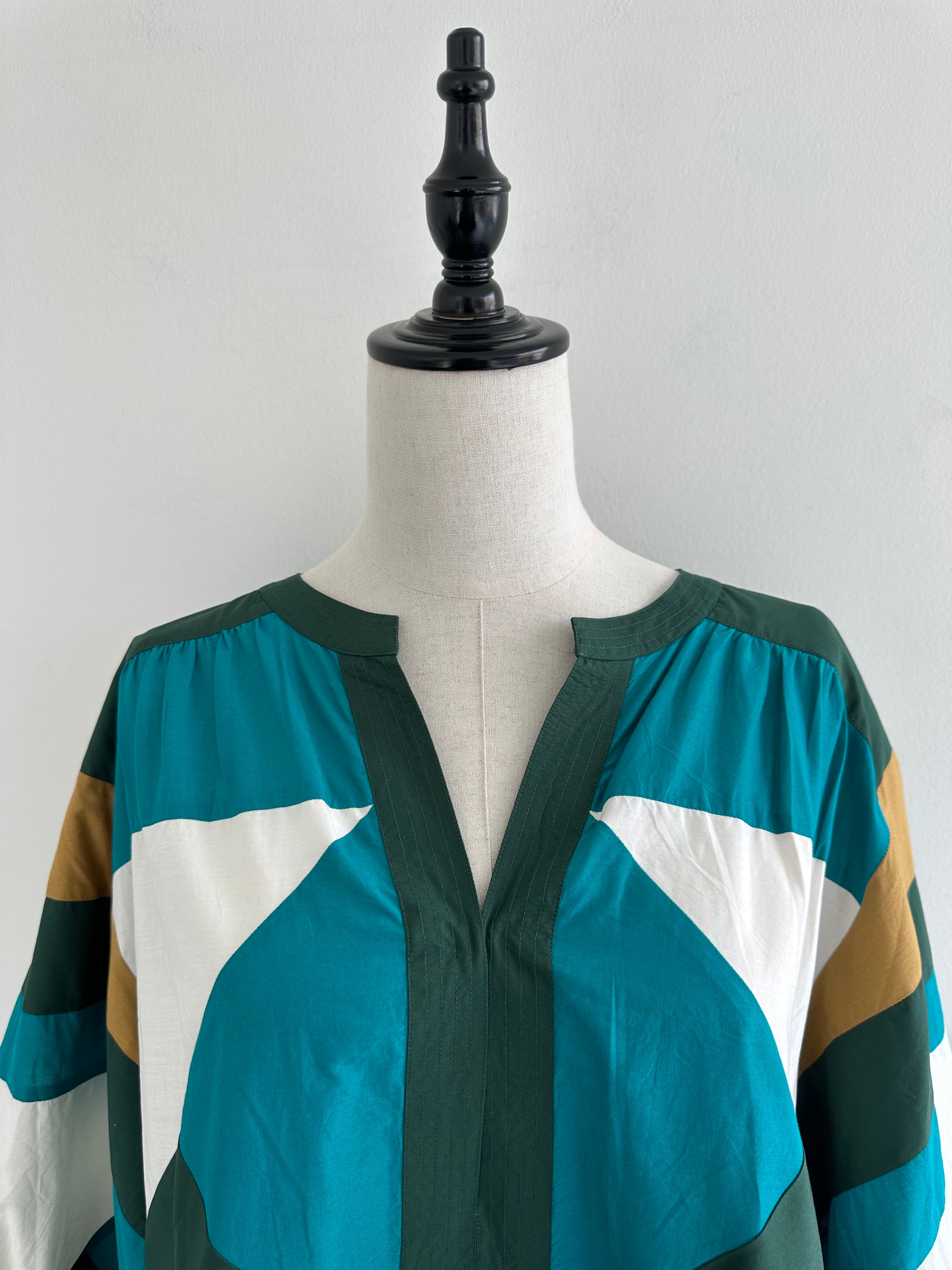 Sara Mallika Cotton Triangle Patchwork Dress | PAY ID