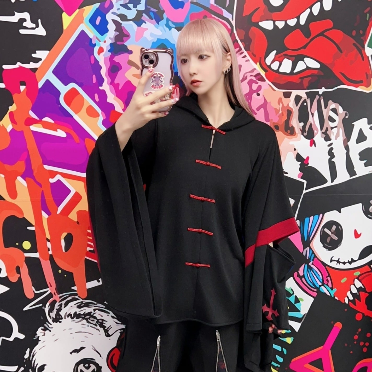 高品質CHINA GOTHIC 着物袖HOODIE 12/26日目玉大特価60%OFF新作》冬用高品質 CHINA GOTHIC 着物風袖