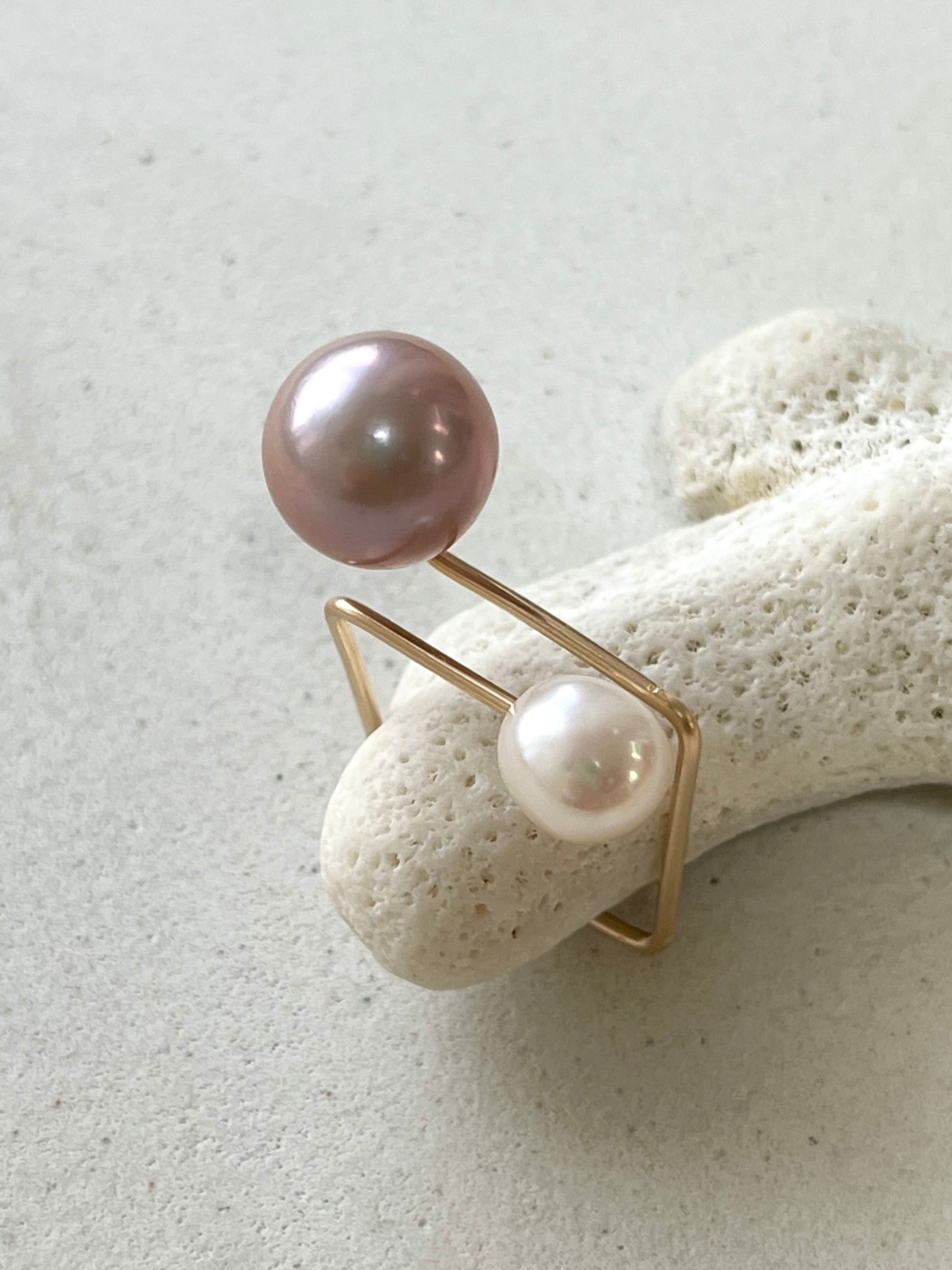 淡水パール オープンリング パープル