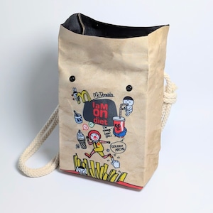 【 McDonald's(マクドナルド ) 】『 I am on diet. 』ロープショルダーバッグ*紙袋風 / Food Bag 〚アメリカン雑貨 アメトイ〛