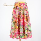 社交ダンス 衣装 スタンダード スカート レッスンウェア ピンク系 グリーン系 イエロー系 オレンジ系 ブルー系 グレイ系 カラフル 練習着 派手 花柄 フレアスカート 大きめスカート ダンス用スカート 伸縮性 ダンス衣装 練習用ウェア おしゃれ 着やすい ピンク系カラー ビビッドカラー 華やか