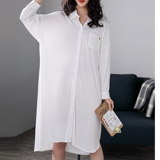 オープンネックラウンドカット シャツドレス 6color ＊L-429