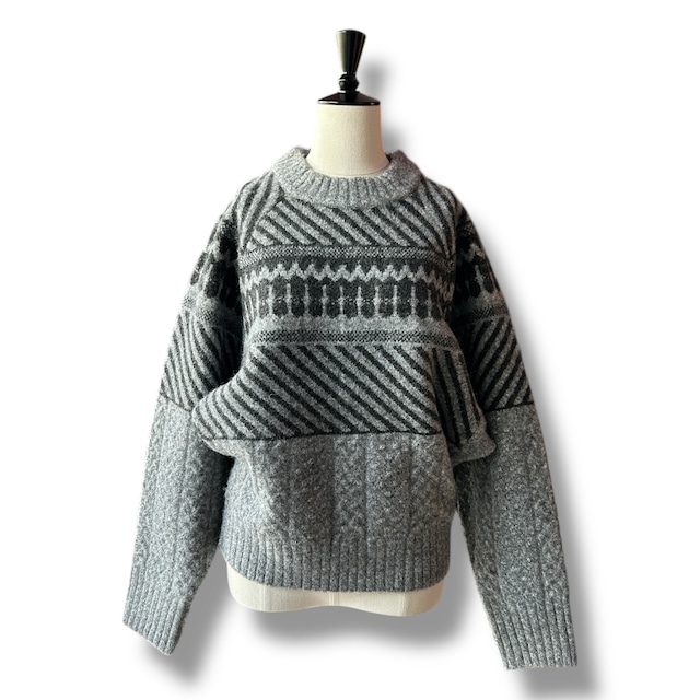 NORDIC SWEATER-Grey【IKITSUKE】ノルディックニット　イキツケ