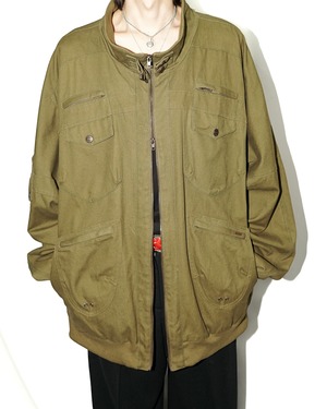 "pellepelle" vintage double-zip oversized military jacket