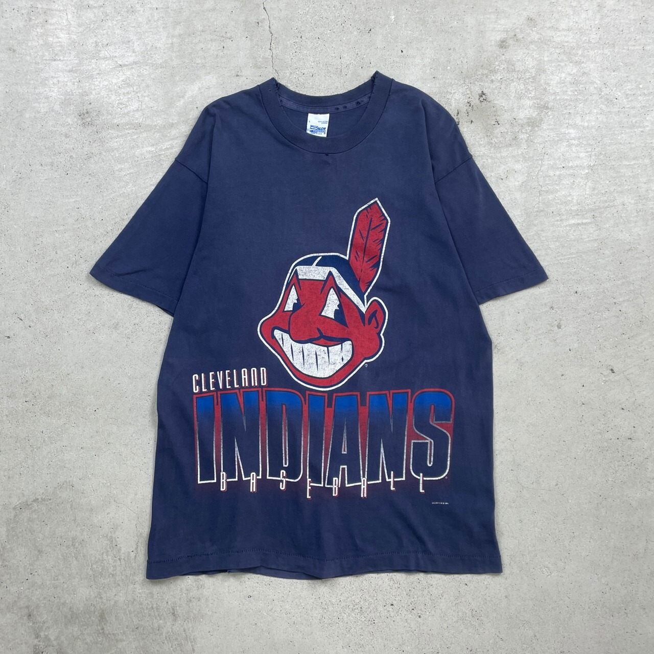 90年代 USA製 MLB CLEVELAND INDIANS インディアンズ チームプリントT 