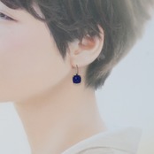 12月誕生石！揺れ動くピアス！ シルバー ラピスラズリ スクエア フック ピアス  mm1072