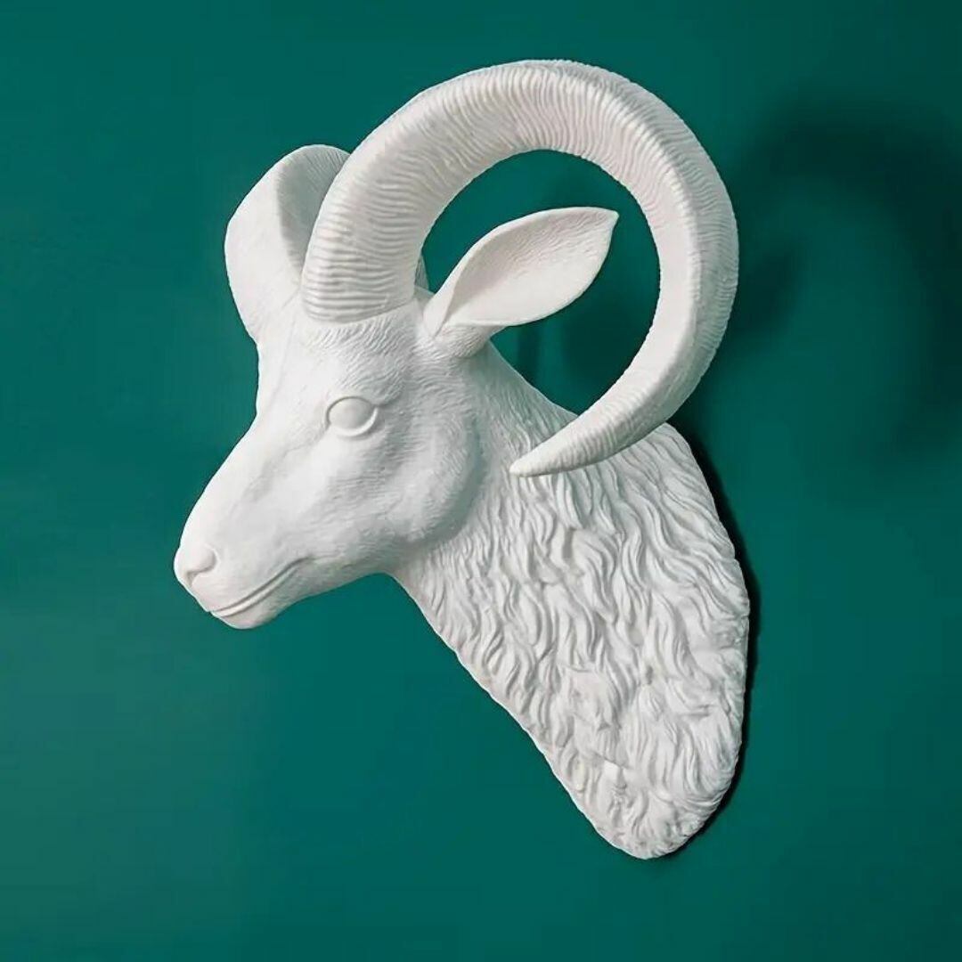 壁の装飾 山羊 頭 動物の壁 リビングルームの背景 ウォール 3D装飾壁画
