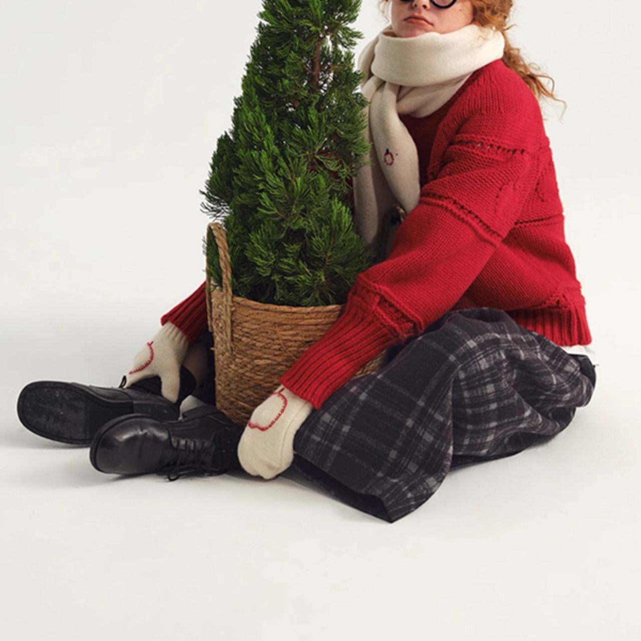 【2color】ほのあかり揺れる、冬のコクーンパンツ《P0328》