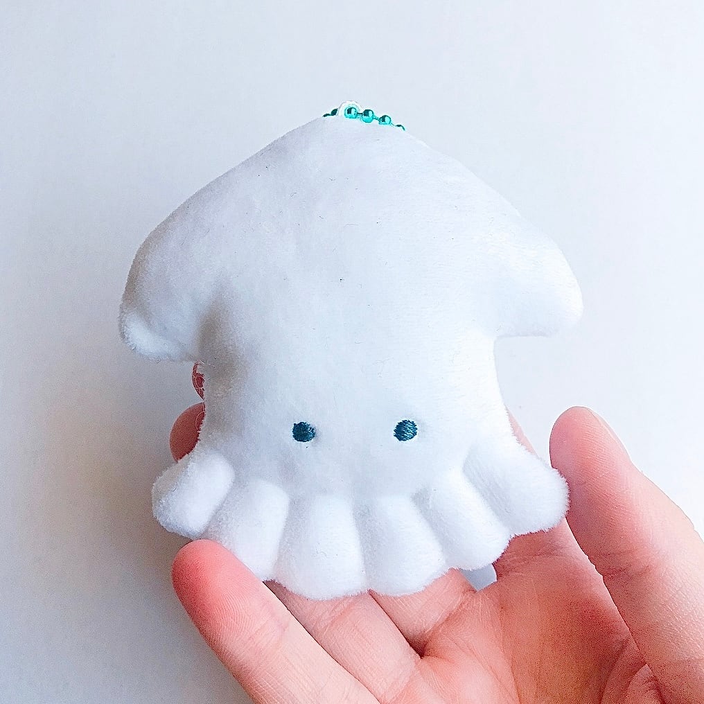 つぶらな瞳の水族館 ぬいぐるみマスコットキーチェーン いか 大人ファンシー雑貨店etamo