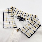 DAKS ダックス 襟チェック柄 鹿の子 半袖 ポロシャツ サイズ L/白 ホワイト/メンズ CHOYA 80s 90s レトロ ビンテージ