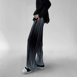 プリーツモードプリントストレートパンツ　0643