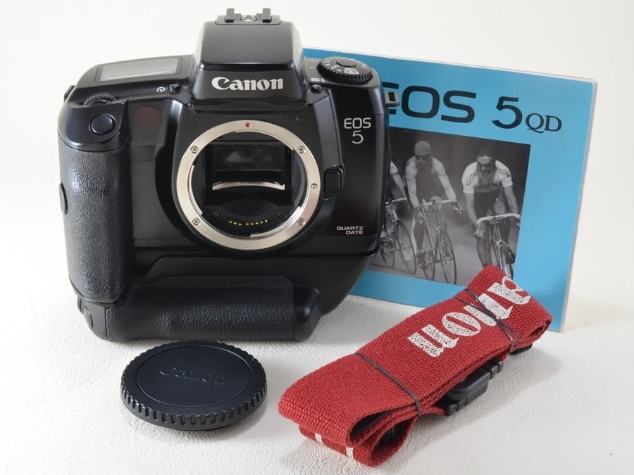 CANON EOS 5 QD レンズセット バッテリーグリップ付き - フィルムカメラ