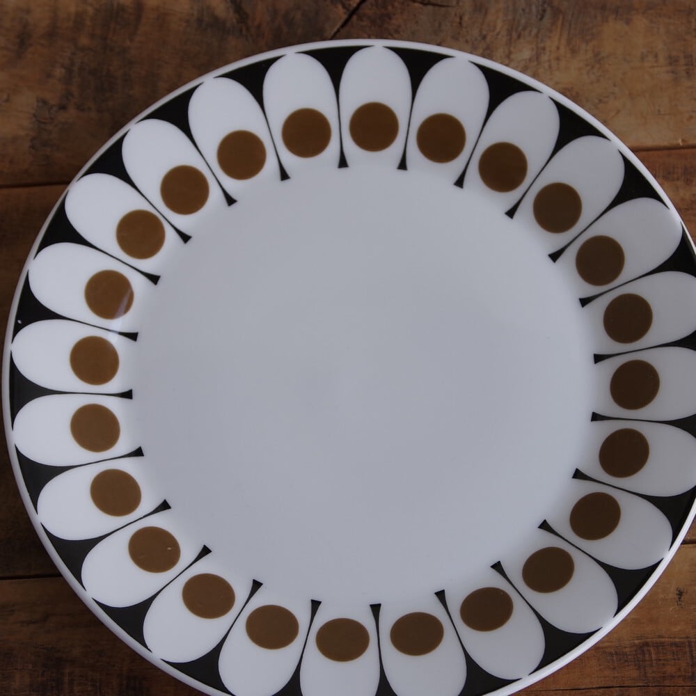 ヴィンテージ食器 ホステステーブルウェア ブラックベルベット デザートプレート ケーキ皿 17cm 220821 レトロモダン イギリス製