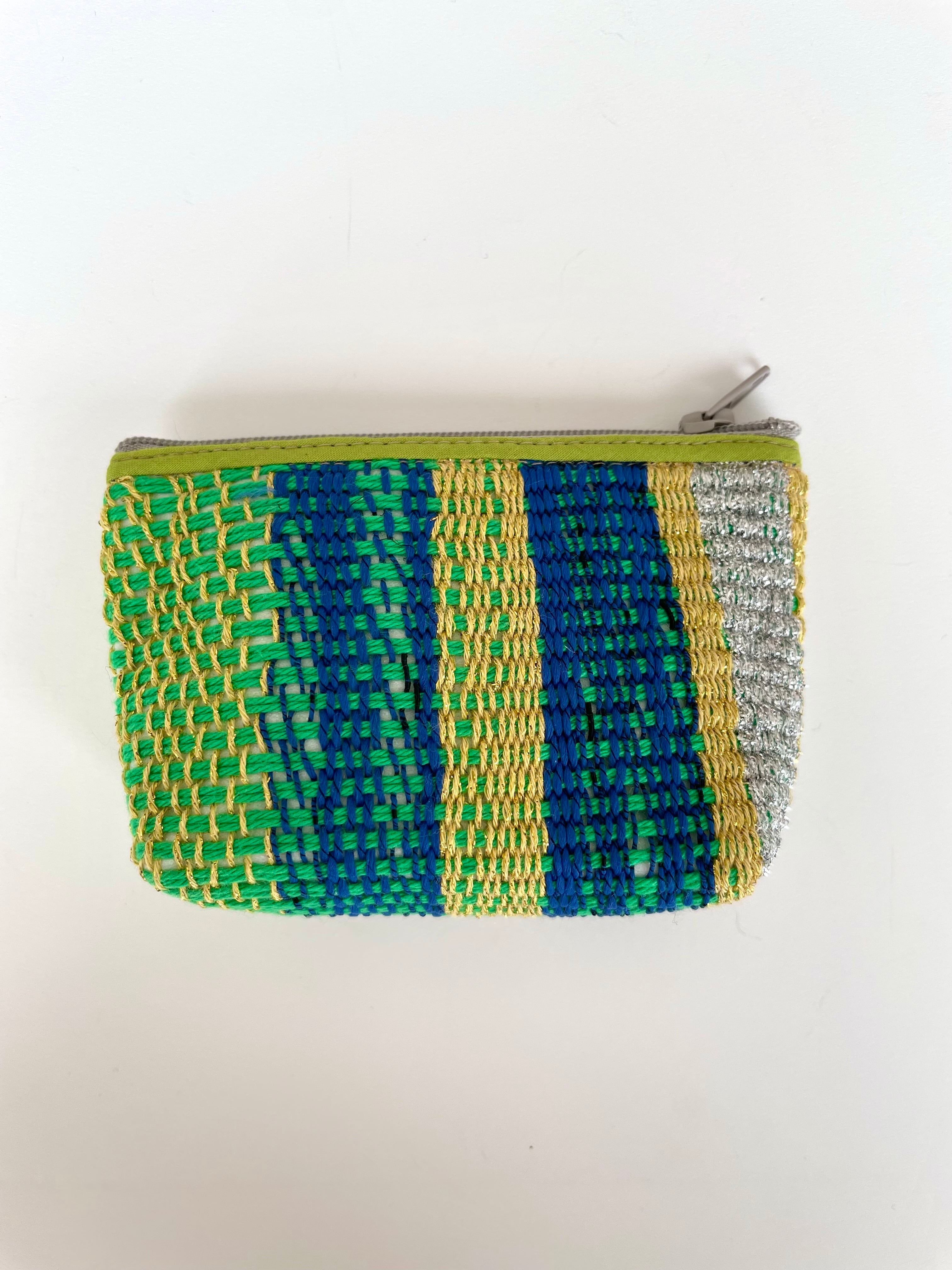手織りポーチ(小)グリーン
