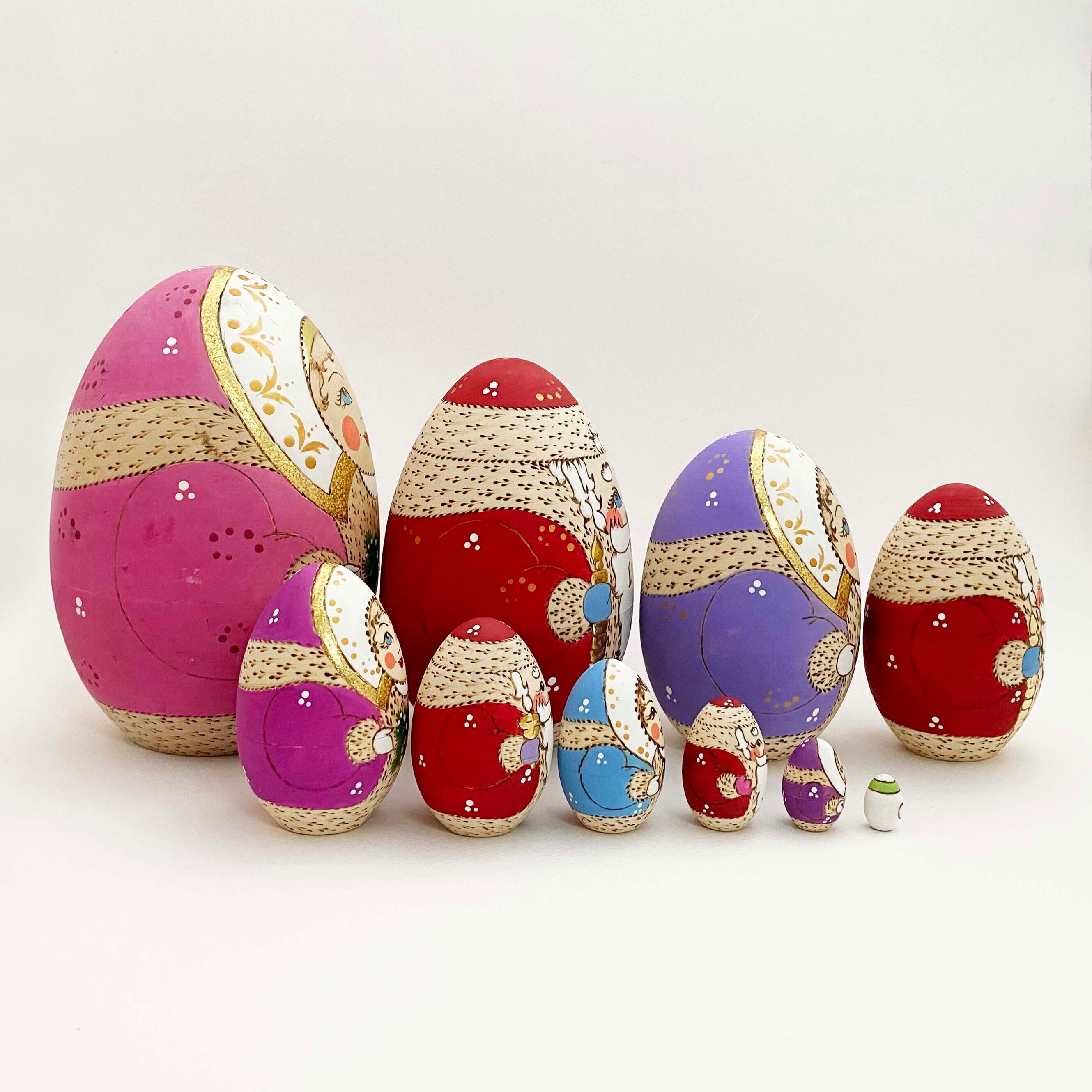 雪娘 焼ごて描彩マトリョーシカ（バラコヴォ産 / 10個組）