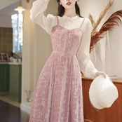 Chinese Style Elegant Pink Dress 5084
