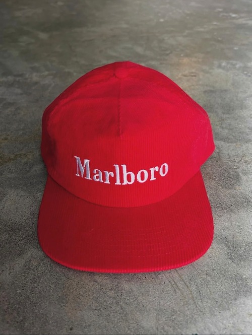 Marlboro 刺繍ロゴ キャップ 赤 スナップバック ONE SIZE