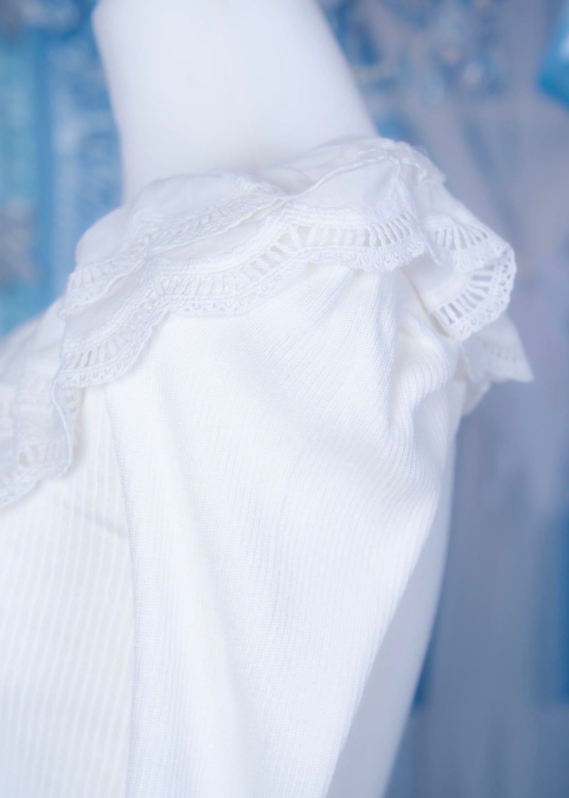 frill collar peplum knit
