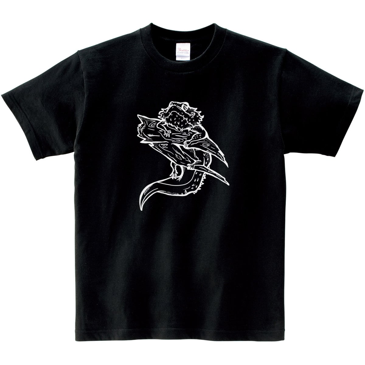 フトアゴヒゲトカゲ Tシャツ am86 線画 爬虫類 アニマル