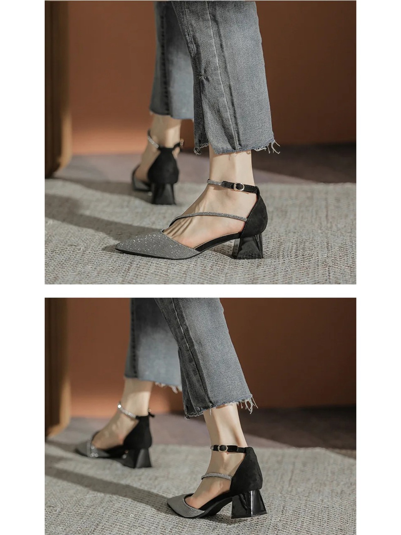 【0291】Lame Heel Separate Pumps Shoes
