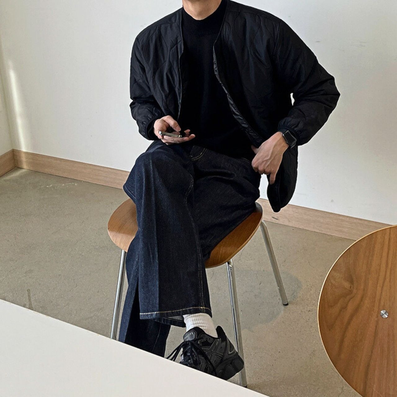 ノーカラーキルティングジャケット　MT0080358