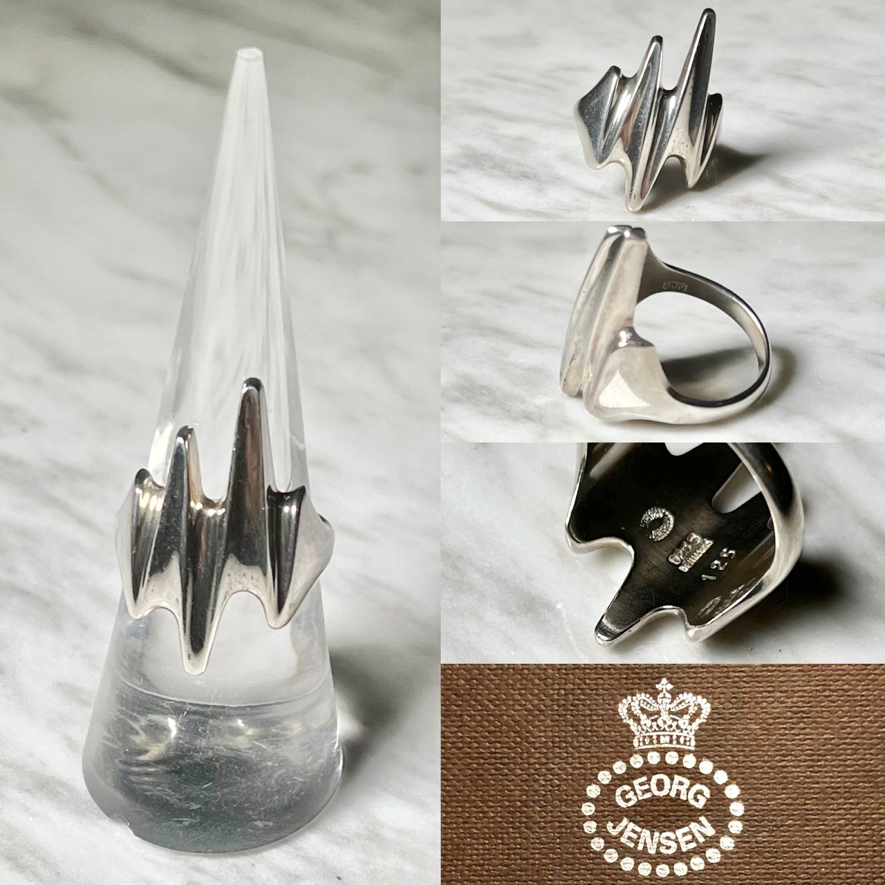 GEORG JENSEN silver ring designed by Henning Koppel "125"