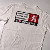 VAN JAC ヴァンヂャケット ロゴ刺繍入り 半袖Tシャツ L/ホワイト