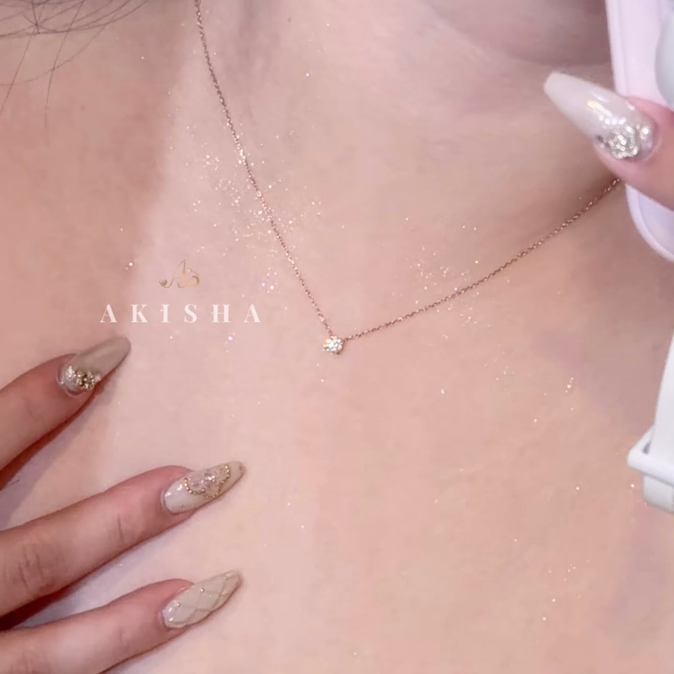 ミルクティー様 様お取引中⭐3128⭐❣️大人可愛い春夏アクセ❣️オリジナル✴インド Classic One Stone Necklace | AKISHA（アキーシャ）|金アレ対応/サビ